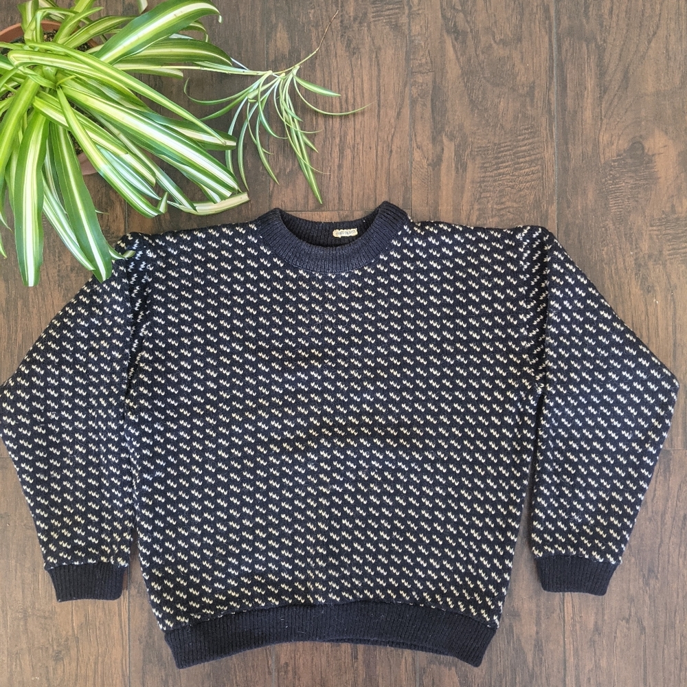 Vtg LL Bean Made in Norway Wool knit Sweater